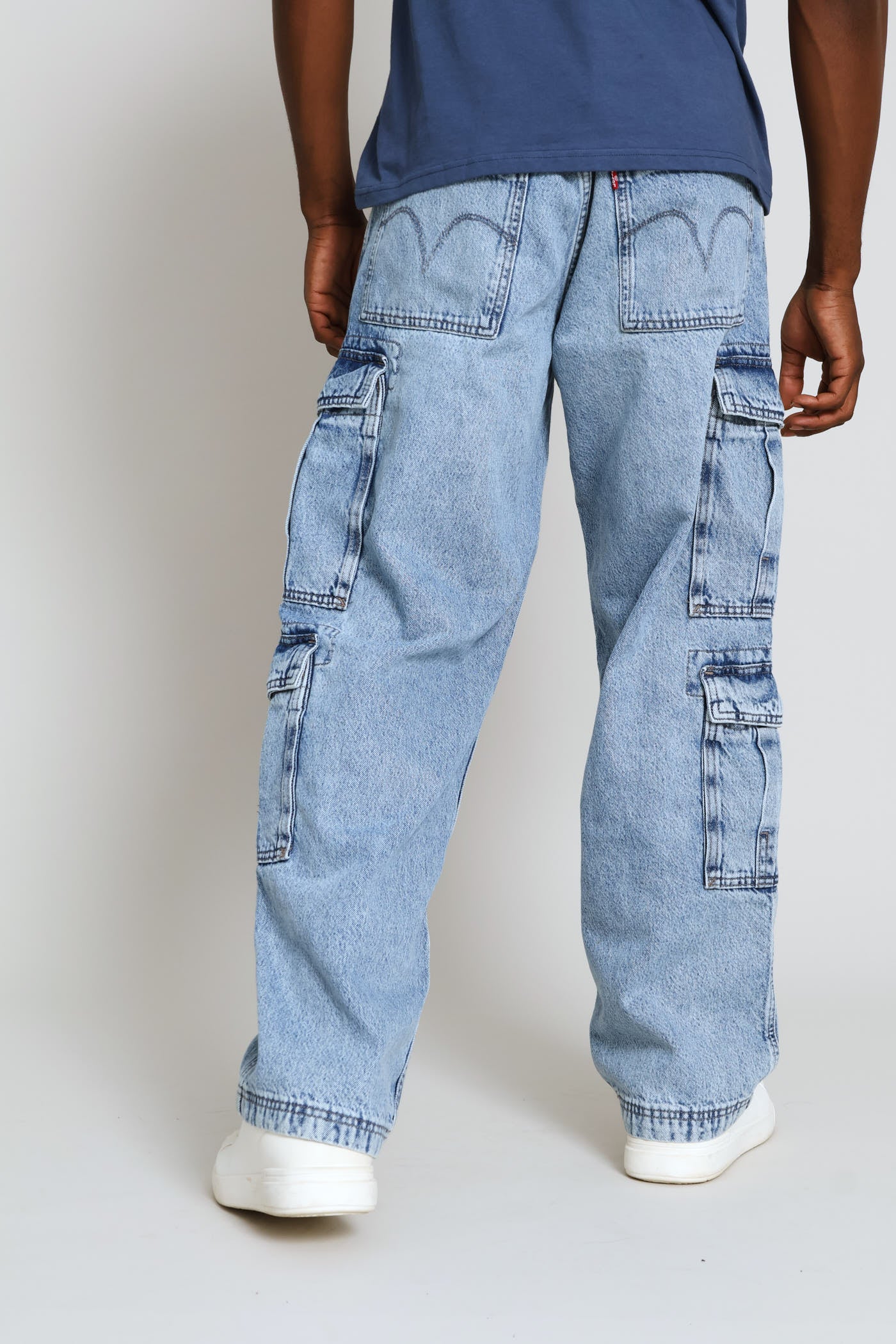 Mens 578 Joyful Clouds Baggy Cargo Denim - Blue – Edgars