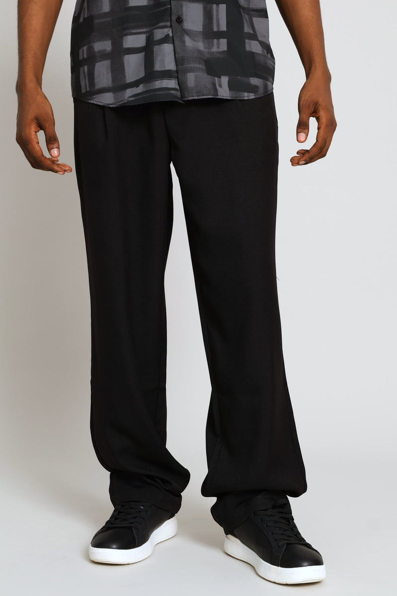 Relaxed Pleated Trouser - Black