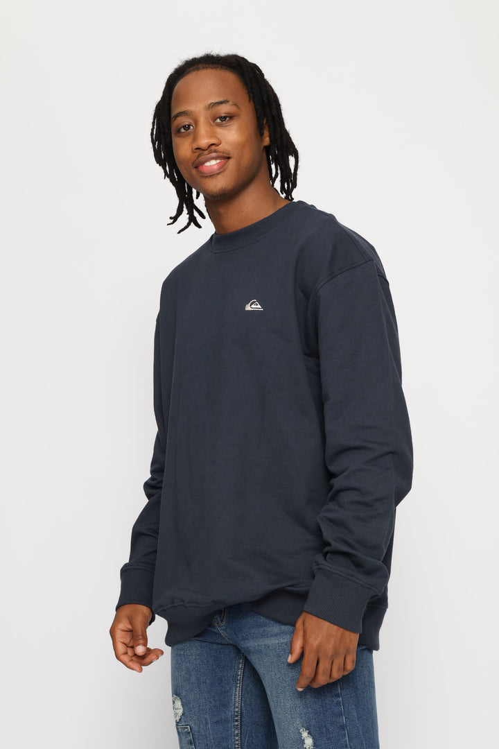Basic Young Men Crew Top - Navy