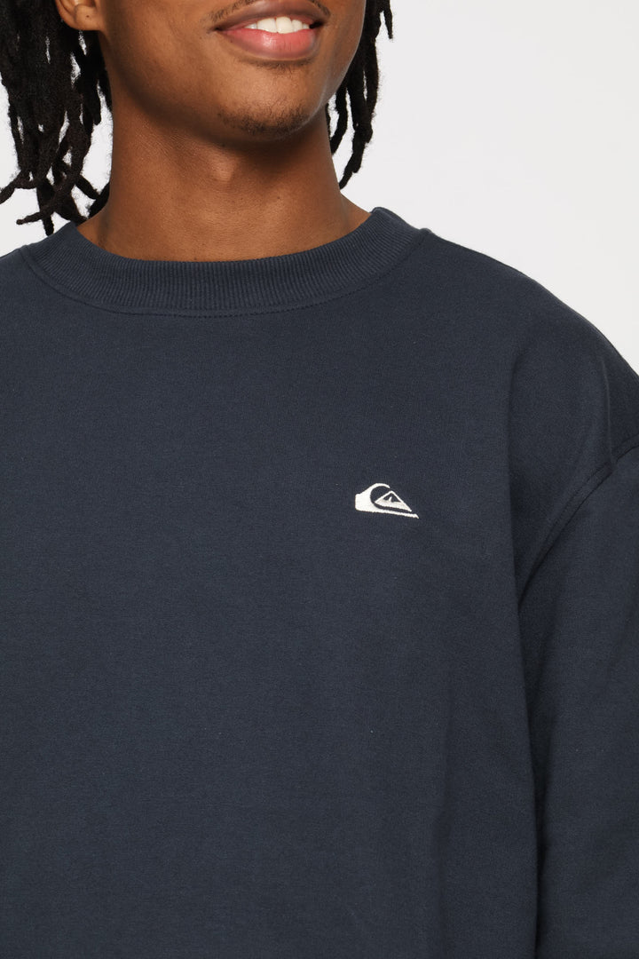 Basic Young Men Crew Top - Navy