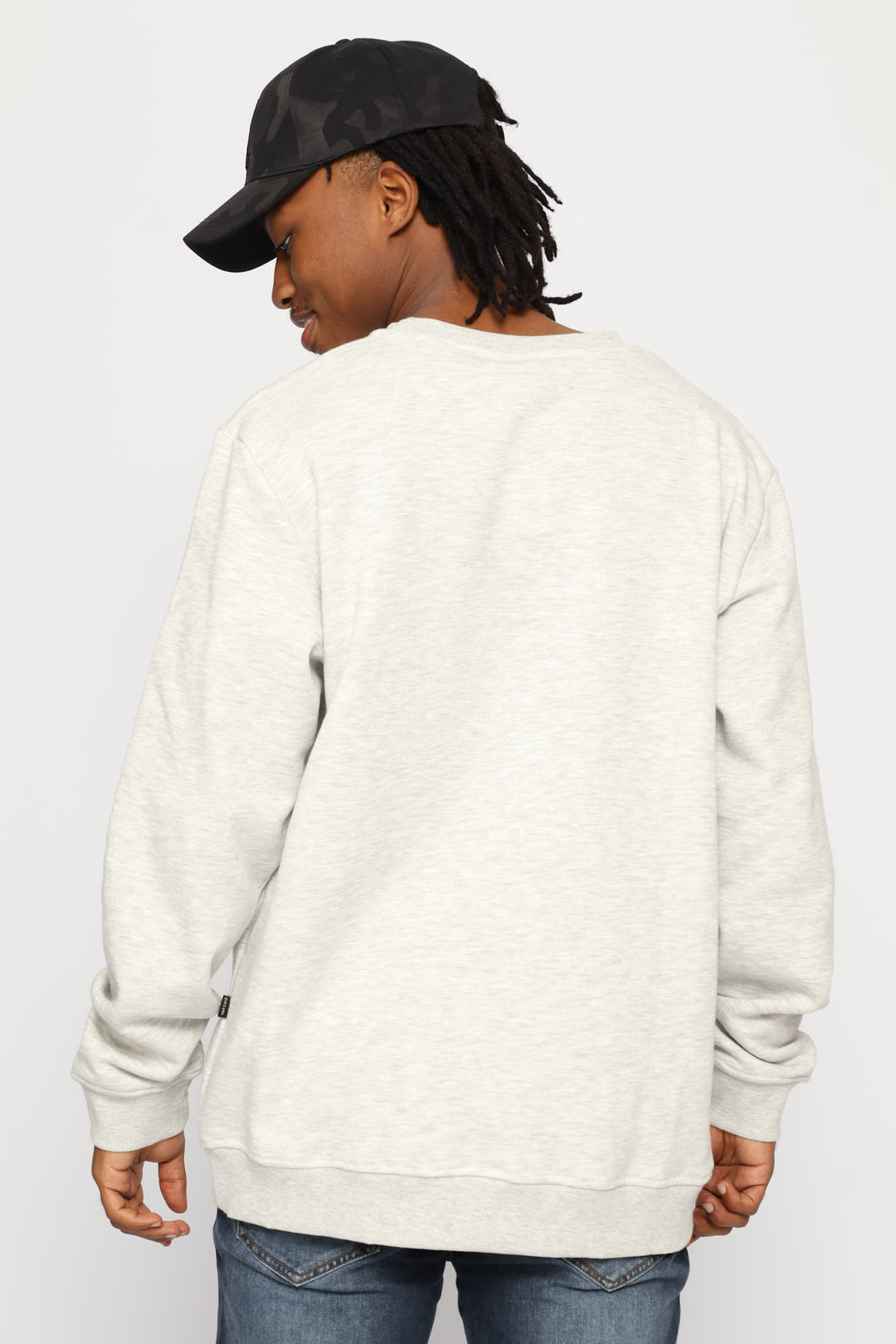Stapler Patch Crew Top - Grey
