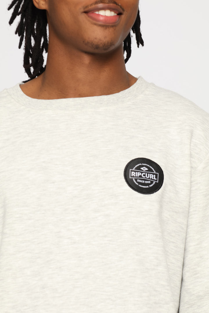 Stapler Patch Crew Top - Grey