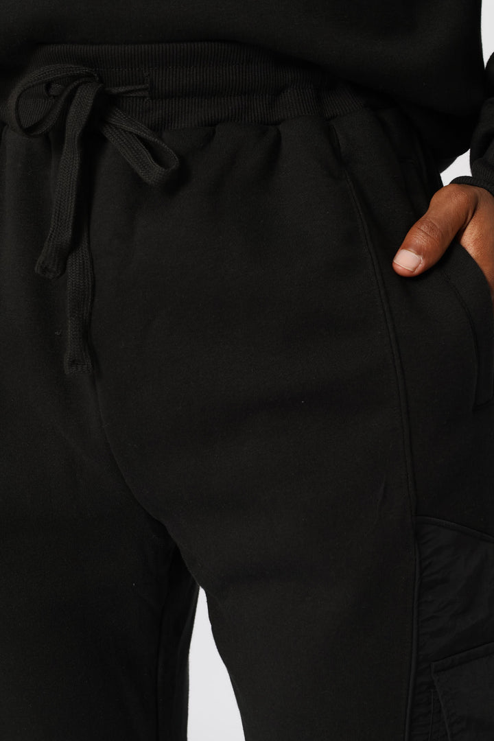 Hybrid Pocket Detail Jogger - Black