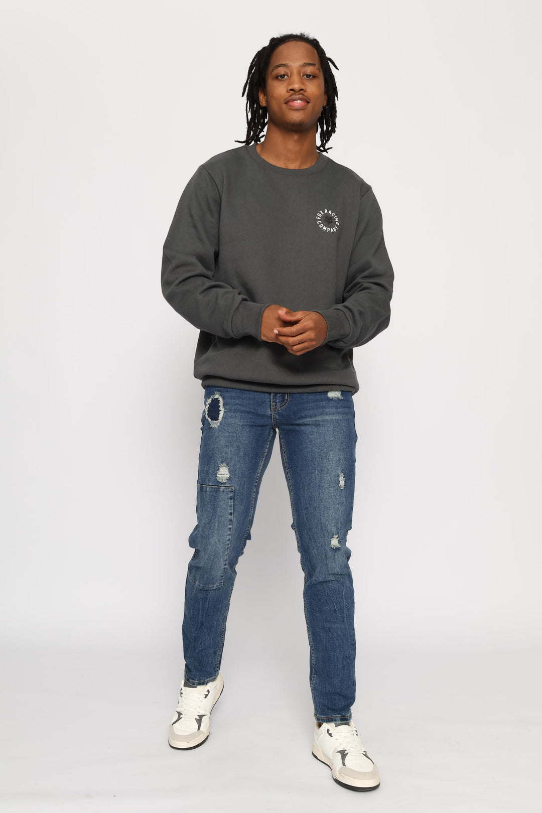 Ring Race Crew Top - Charcoal