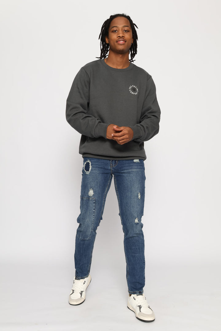 Ring Race Crew Top - Charcoal