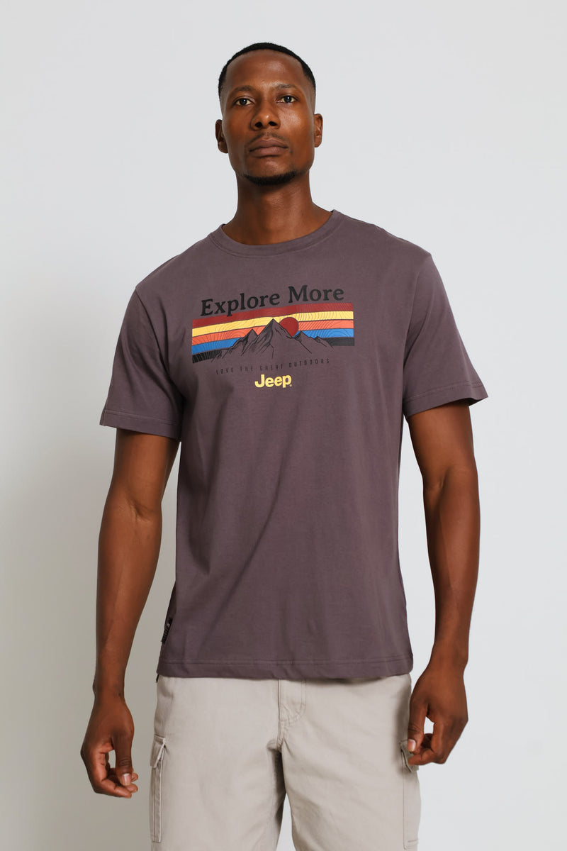 Fashion Graphic Explore Tee - Charcoal
