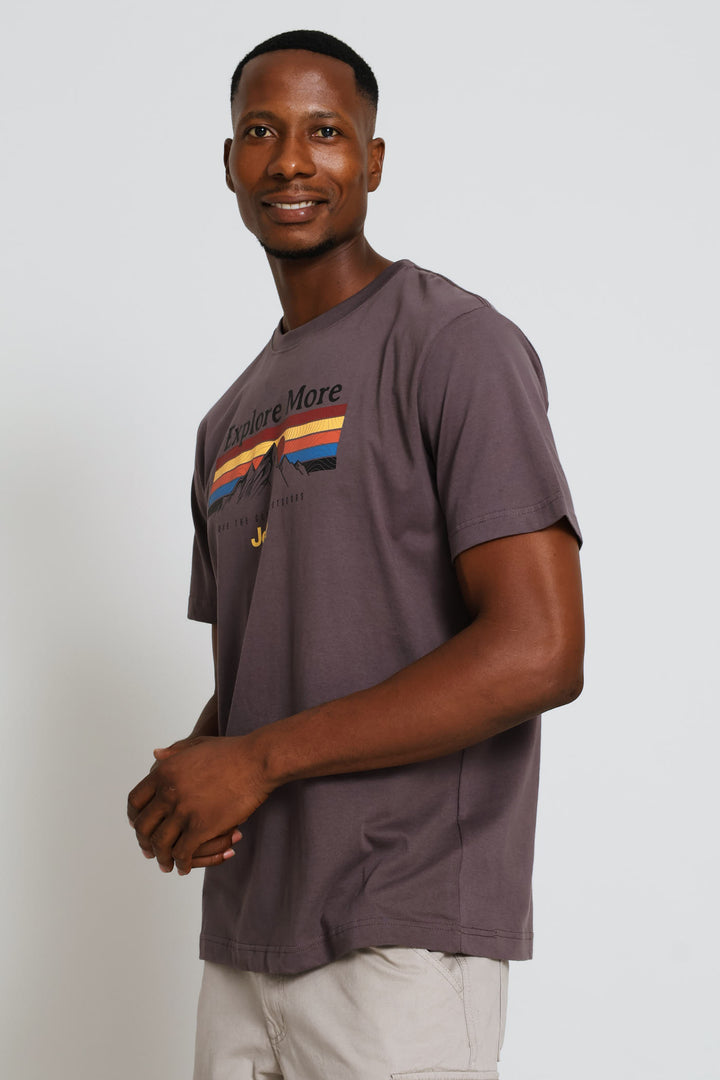 Fashion Graphic Explore Tee - Charcoal