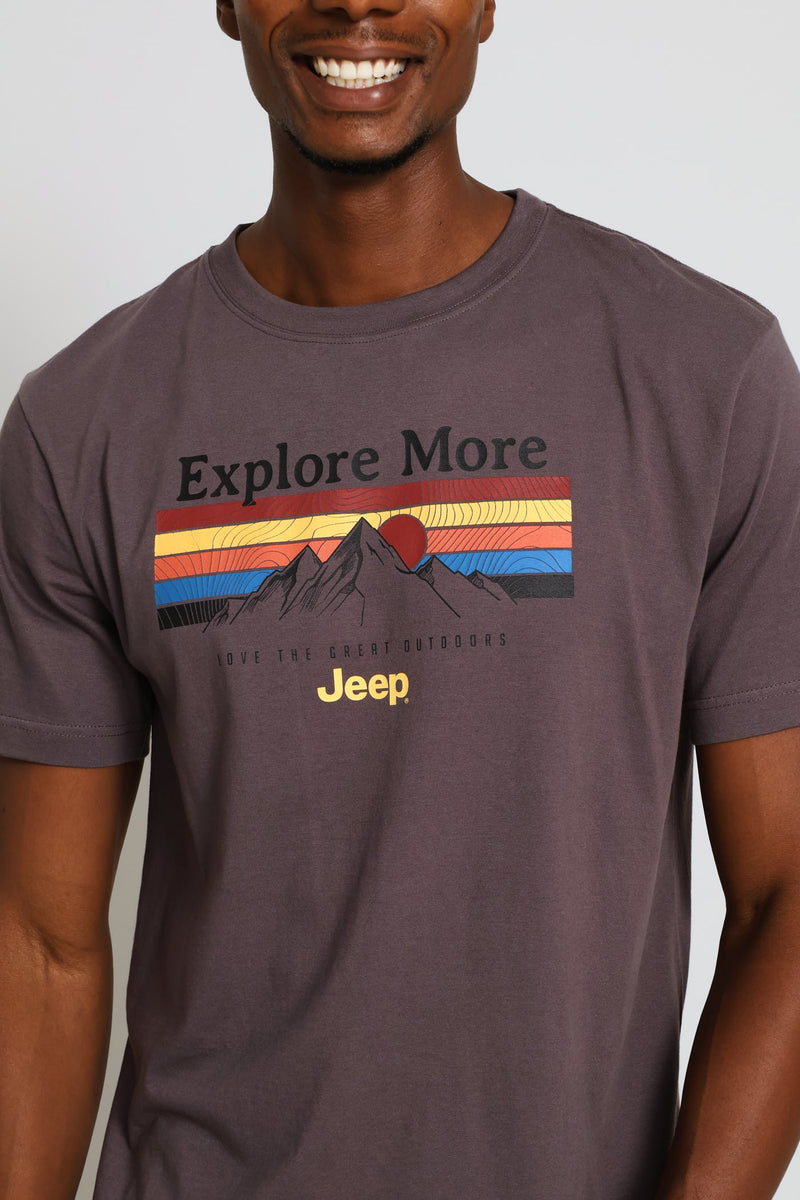 Fashion Graphic Explore Tee - Charcoal