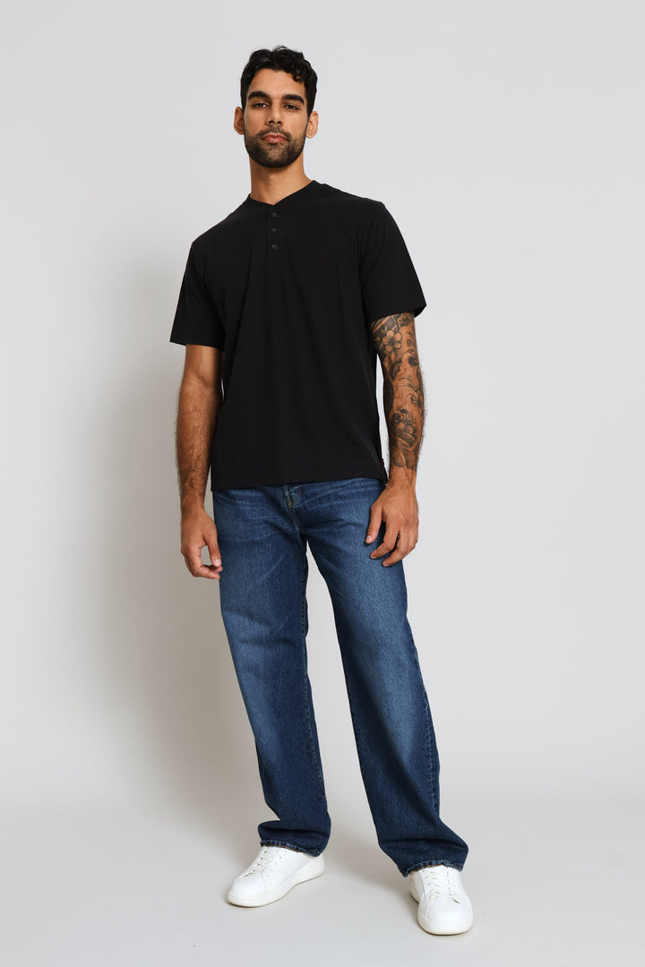 Ventura Henley Tee - Black