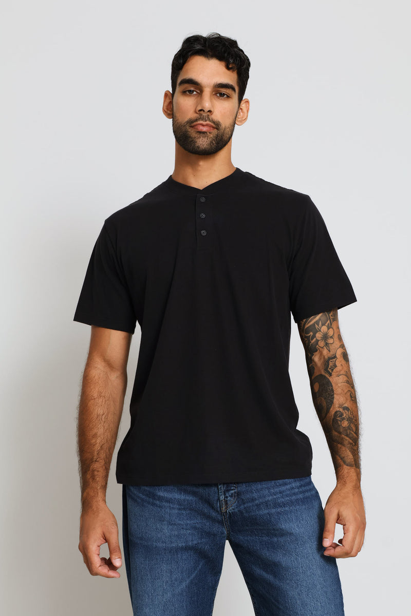 Ventura Henley Tee - Black