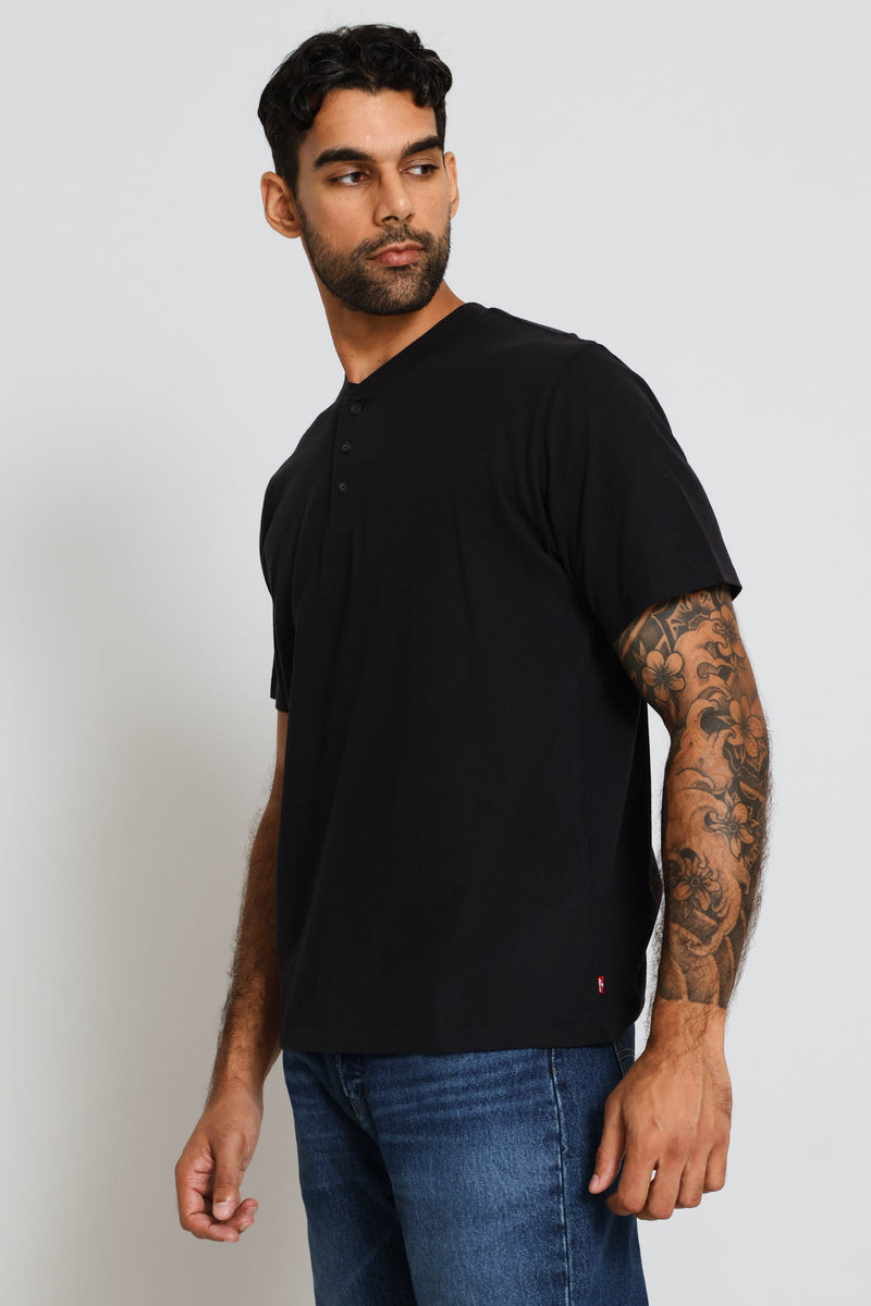 Ventura Henley Tee - Black