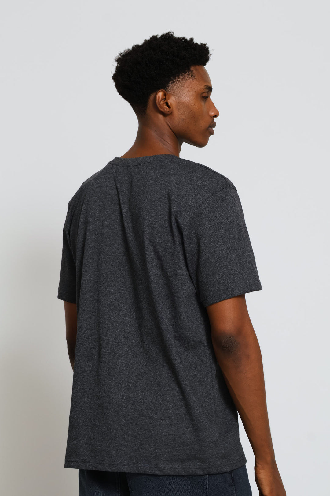 New York Basic Print Tee - Charcoal