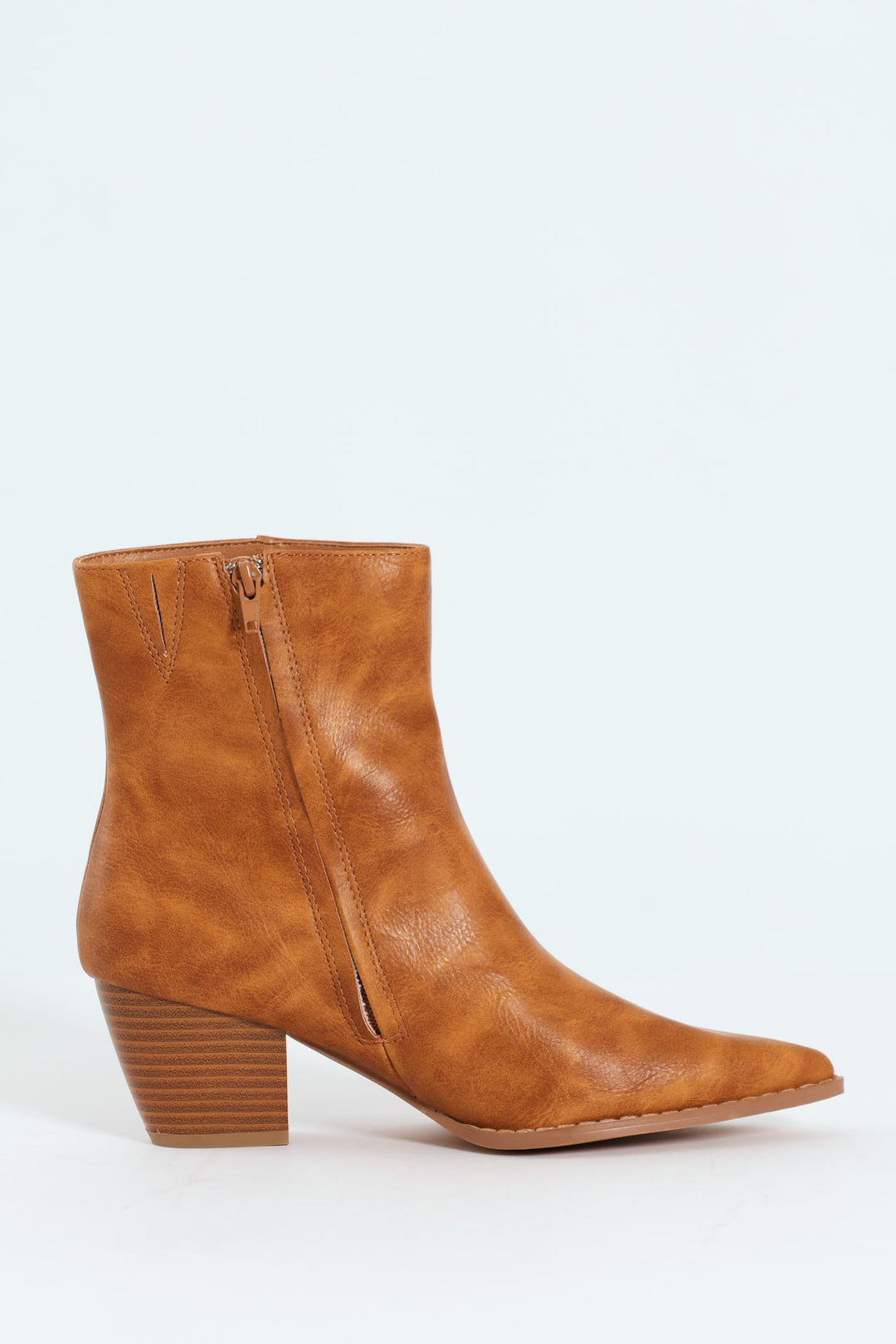 Plain Burnish Western Boot - Tan