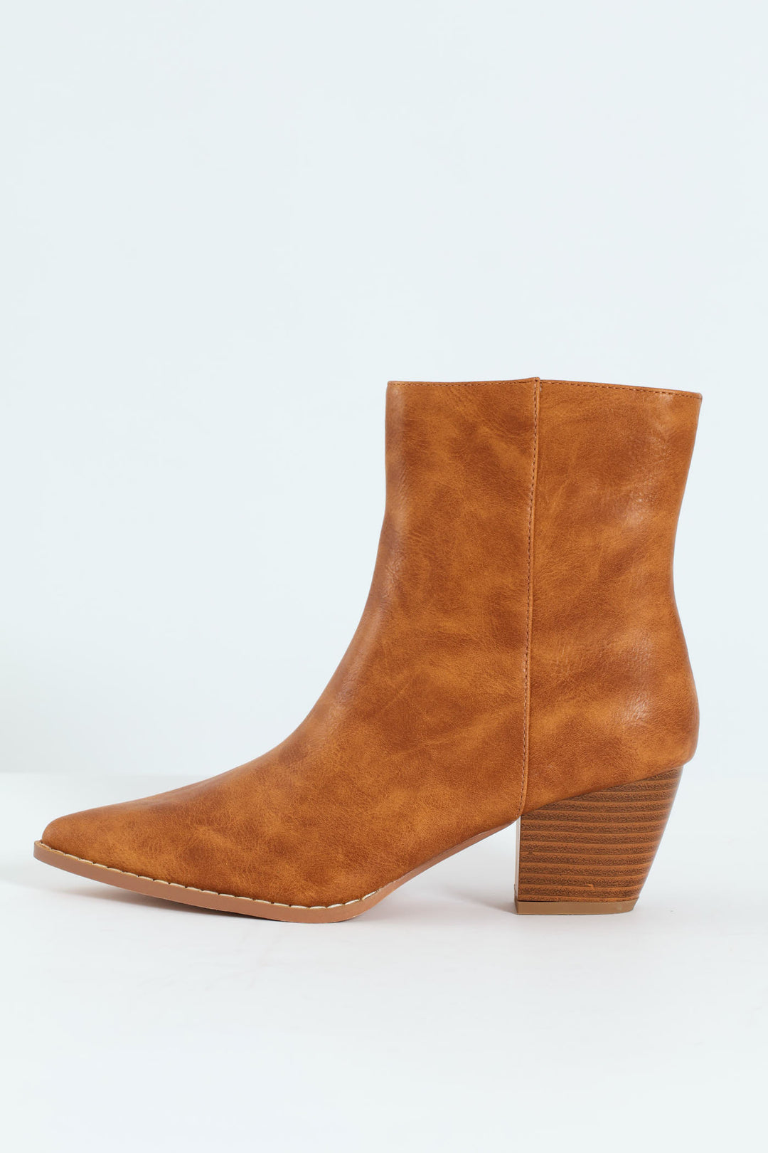 Plain Burnish Western Boot - Tan