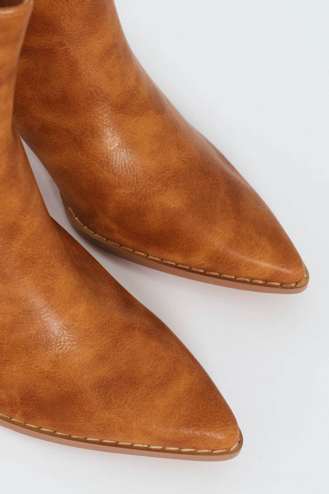 Plain Burnish Western Boot - Tan