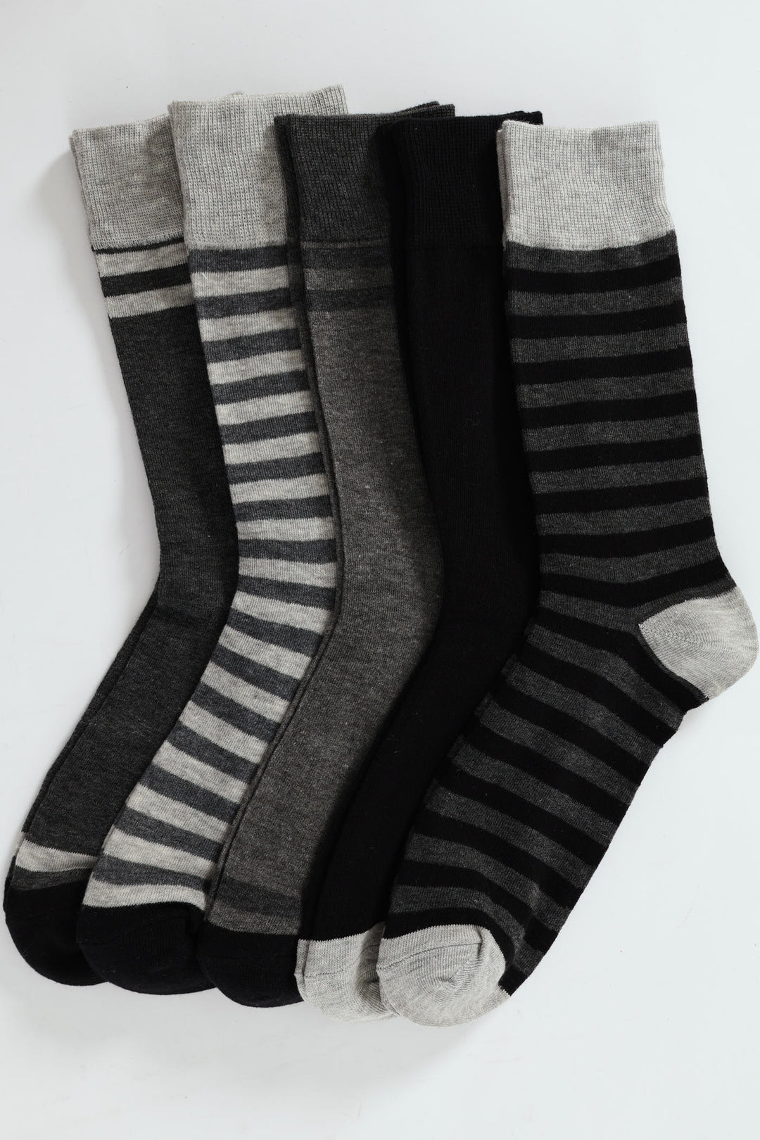 5 Pack Fashion Anklet Socks - Grey/Black