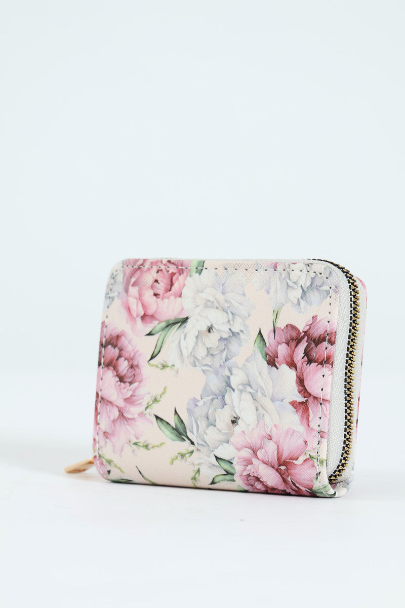 Small Zip Around Purse - Light Pink