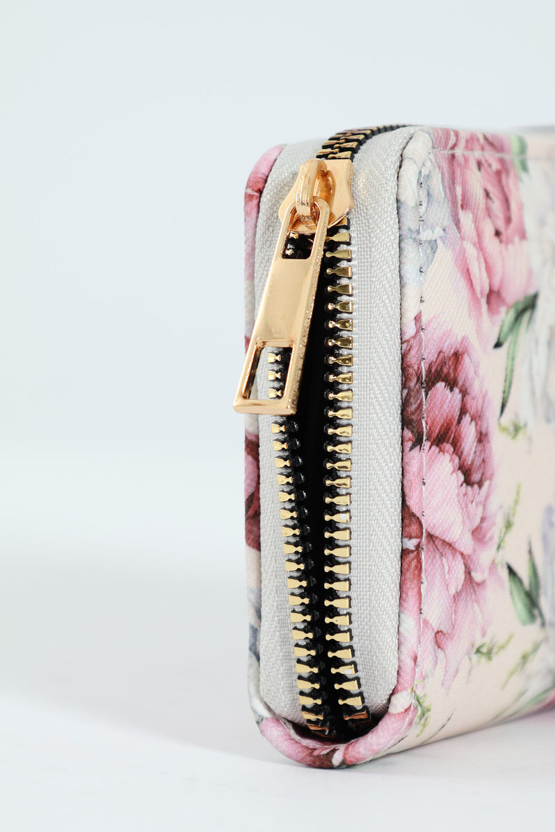 Small Zip Around Purse - Light Pink