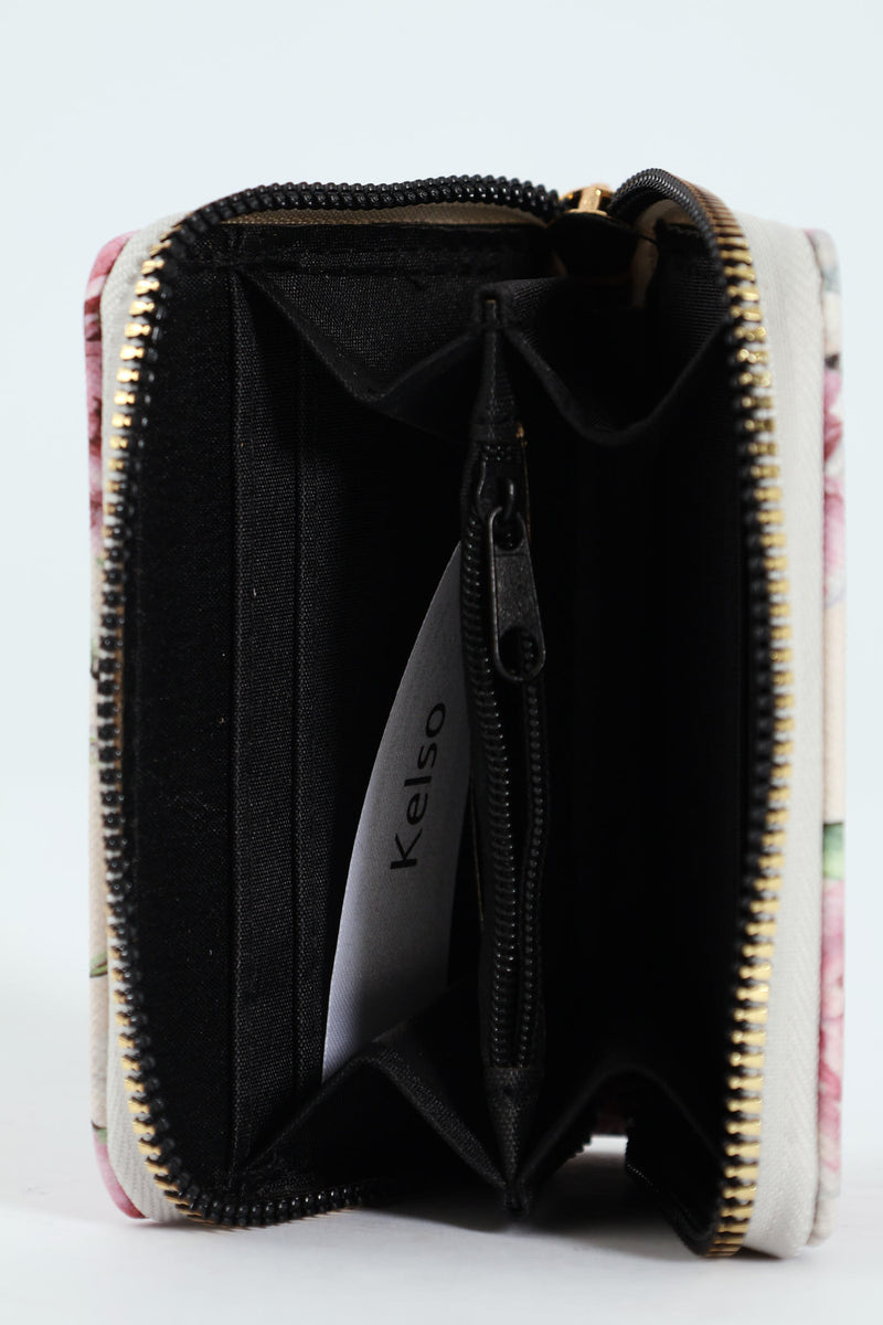 Small Zip Around Purse - Light Pink
