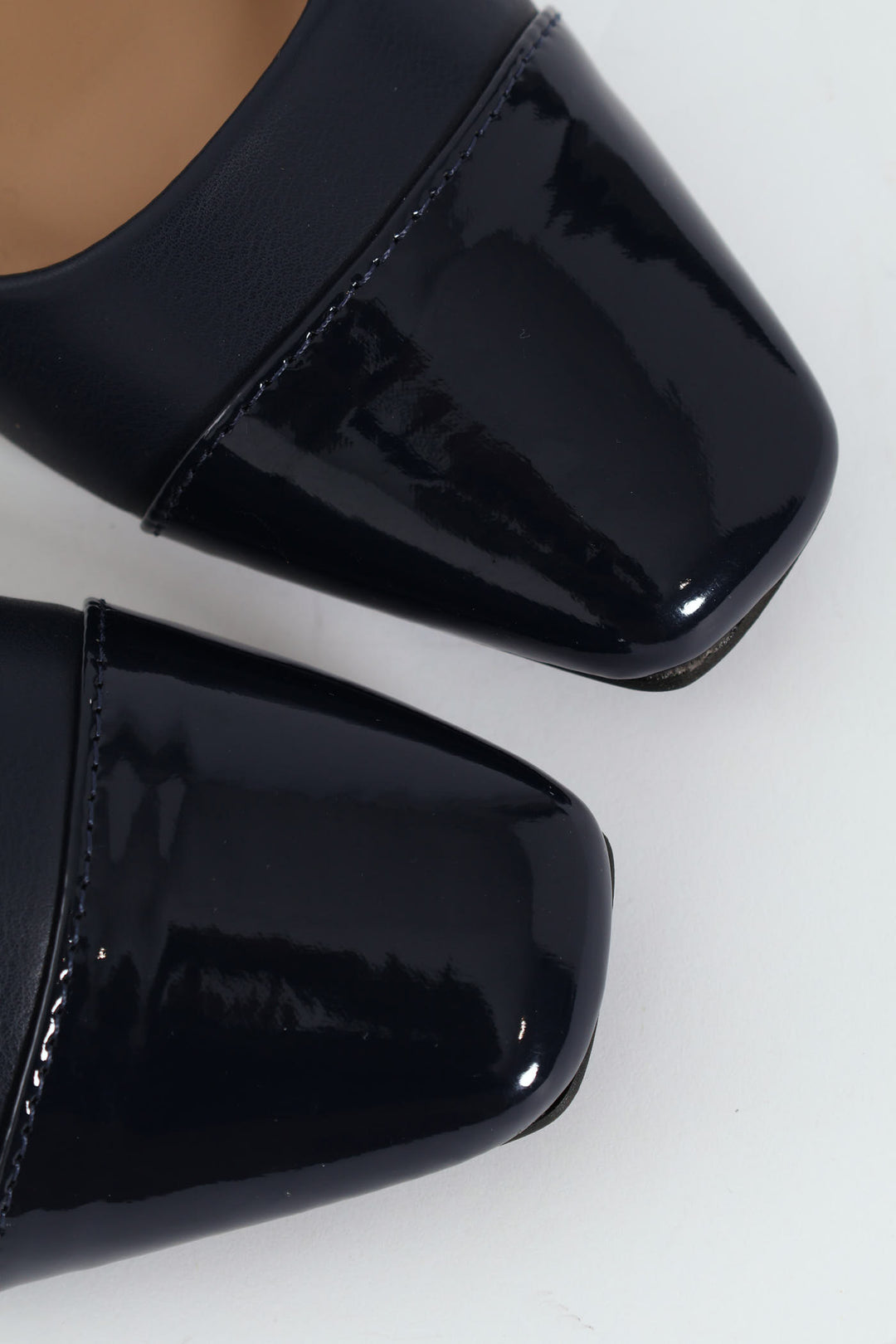 Block Court Heel - Navy