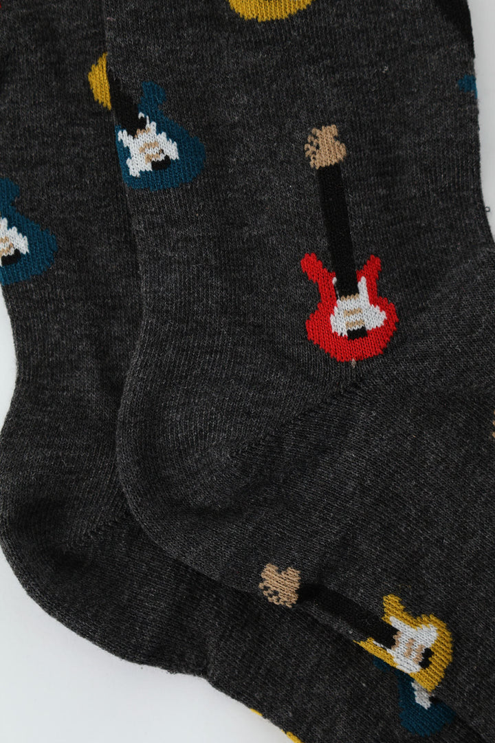 Single Guitar Anklet Socks - Charcoal