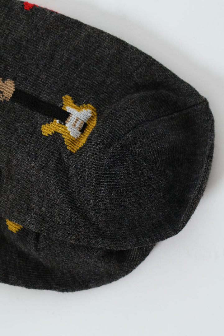 Single Guitar Anklet Socks - Charcoal