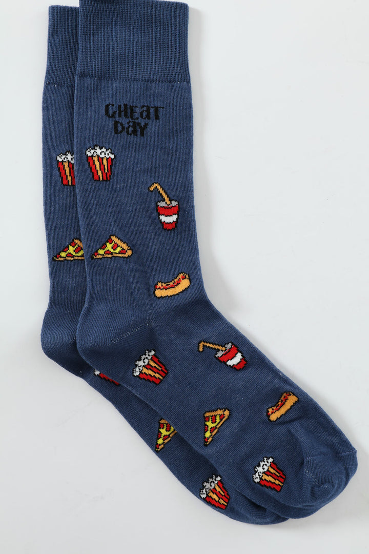 Single Cheat Day Anklet Socks - Blue