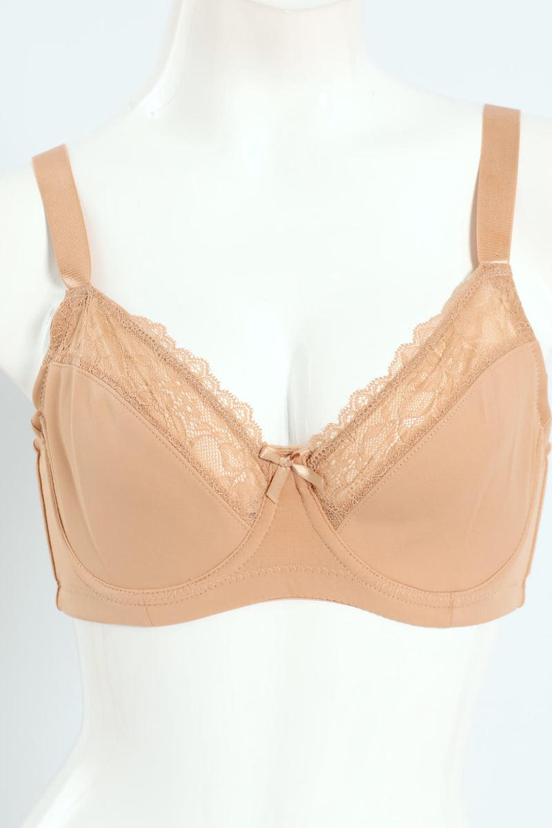 2 Pack Lace Non-Padded Bra - Beige/White