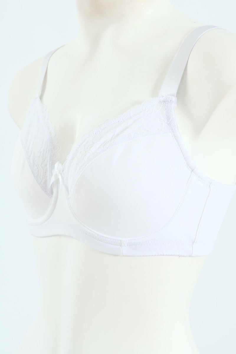 2 Pack Lace Non-Padded Bra - Beige/White