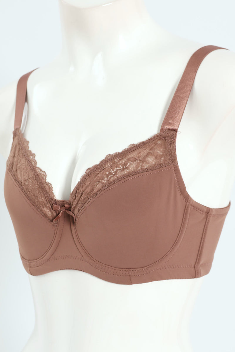 2 Pack Lace Non-Padded Bra - Mocha/Black