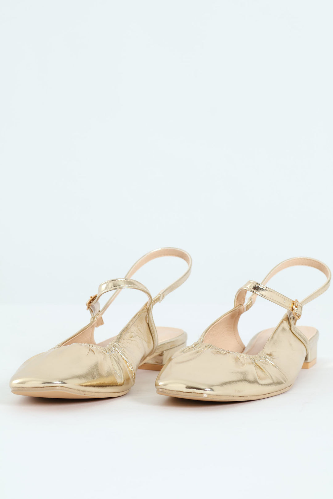 Elasticated Slingback Pump - Gold