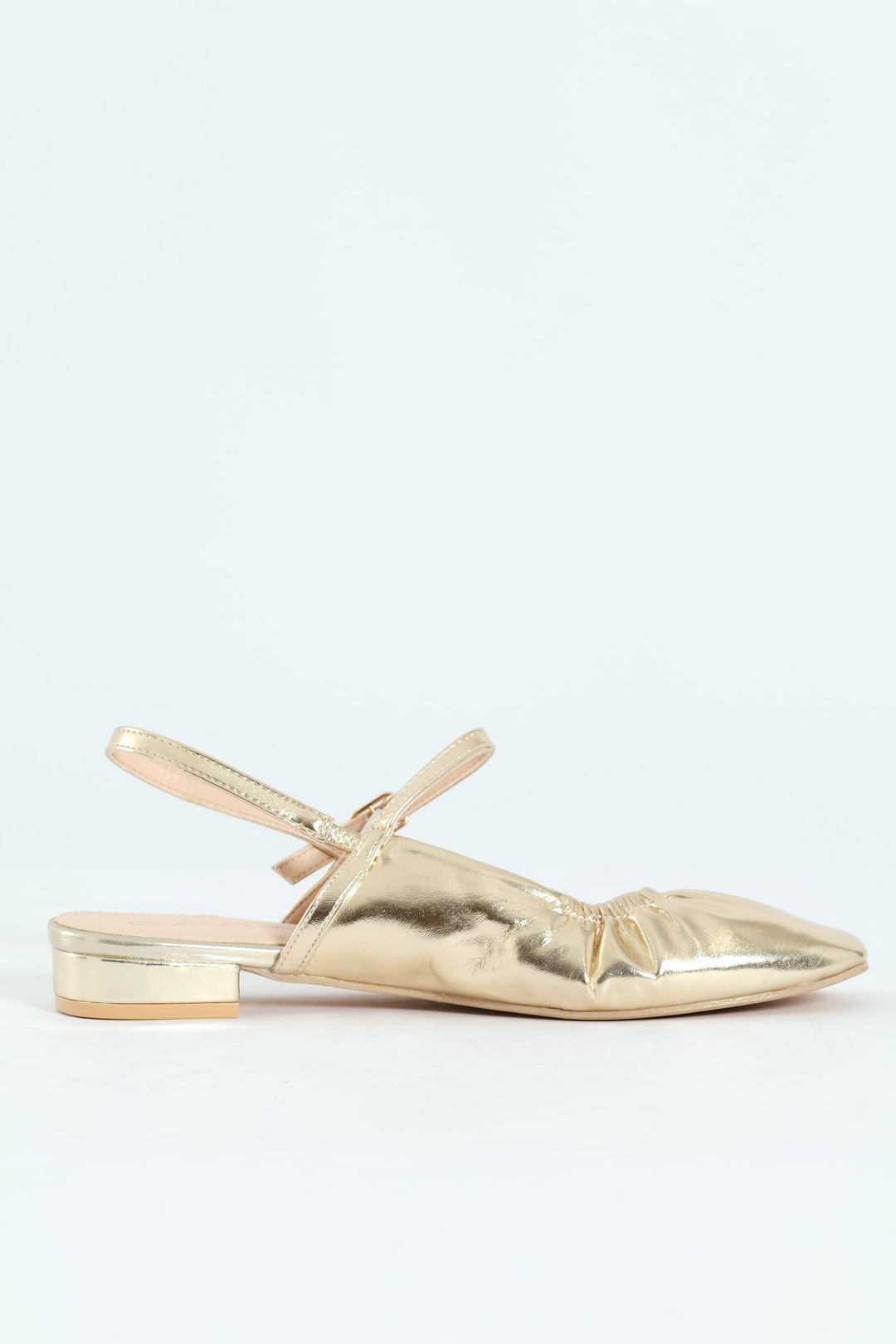 Elasticated Slingback Pump - Gold