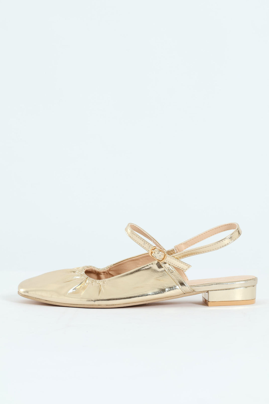 Elasticated Slingback Pump - Gold