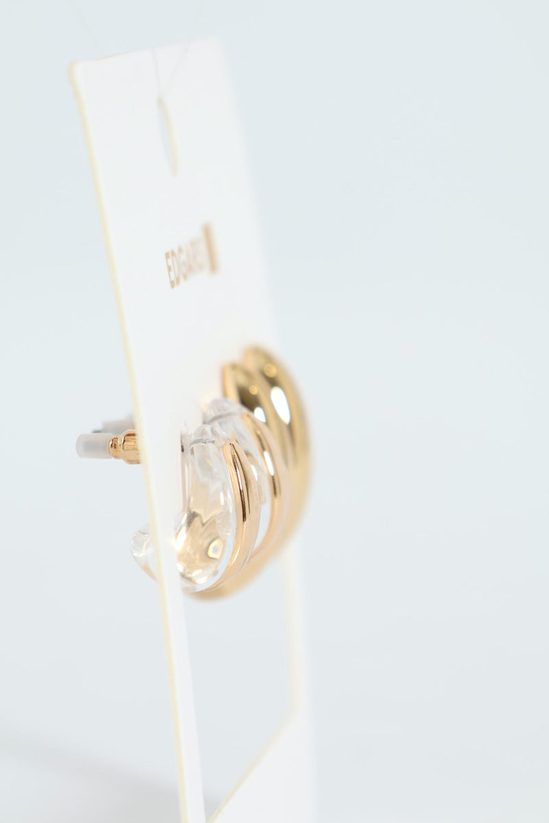 2 Pack Resin Bubble Drop Earrings - Gold