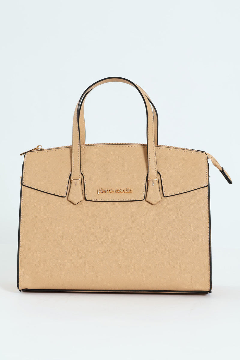 Vivian Structured Satchel - Beige