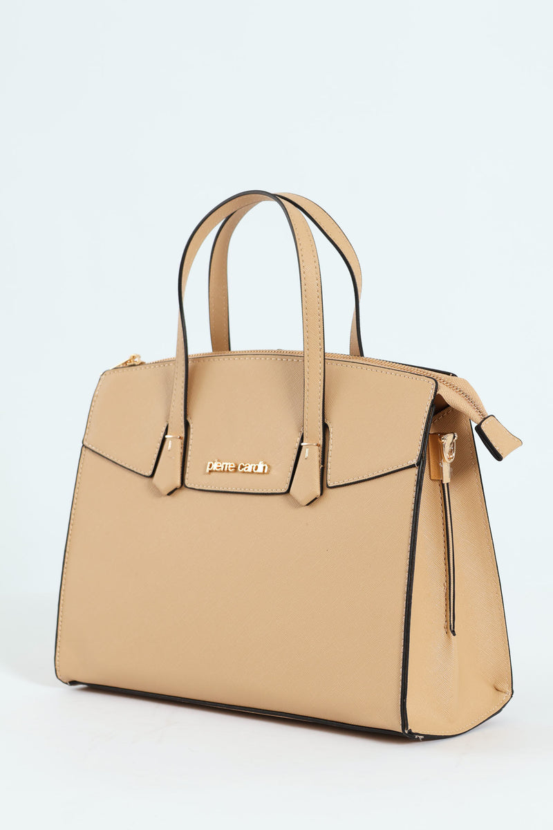 Vivian Structured Satchel - Beige