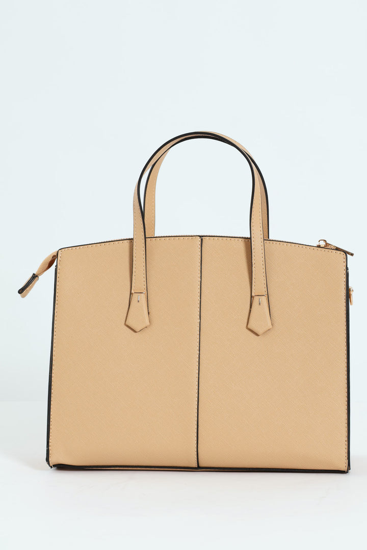 Vivian Structured Satchel - Beige