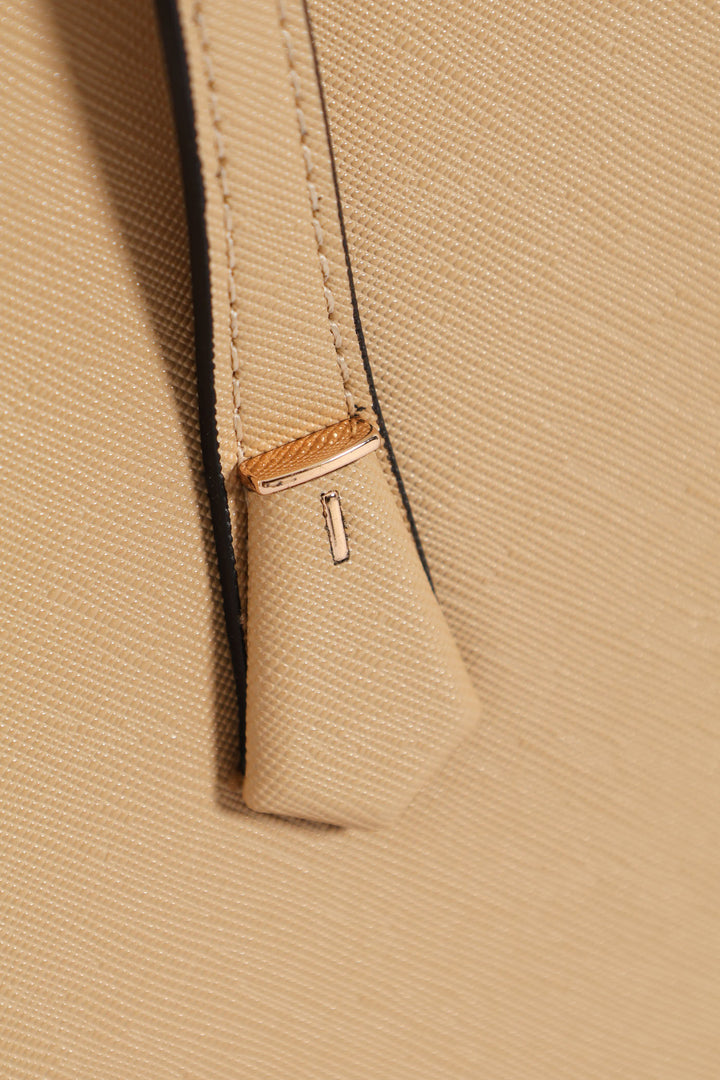 Vivian Structured Satchel - Beige