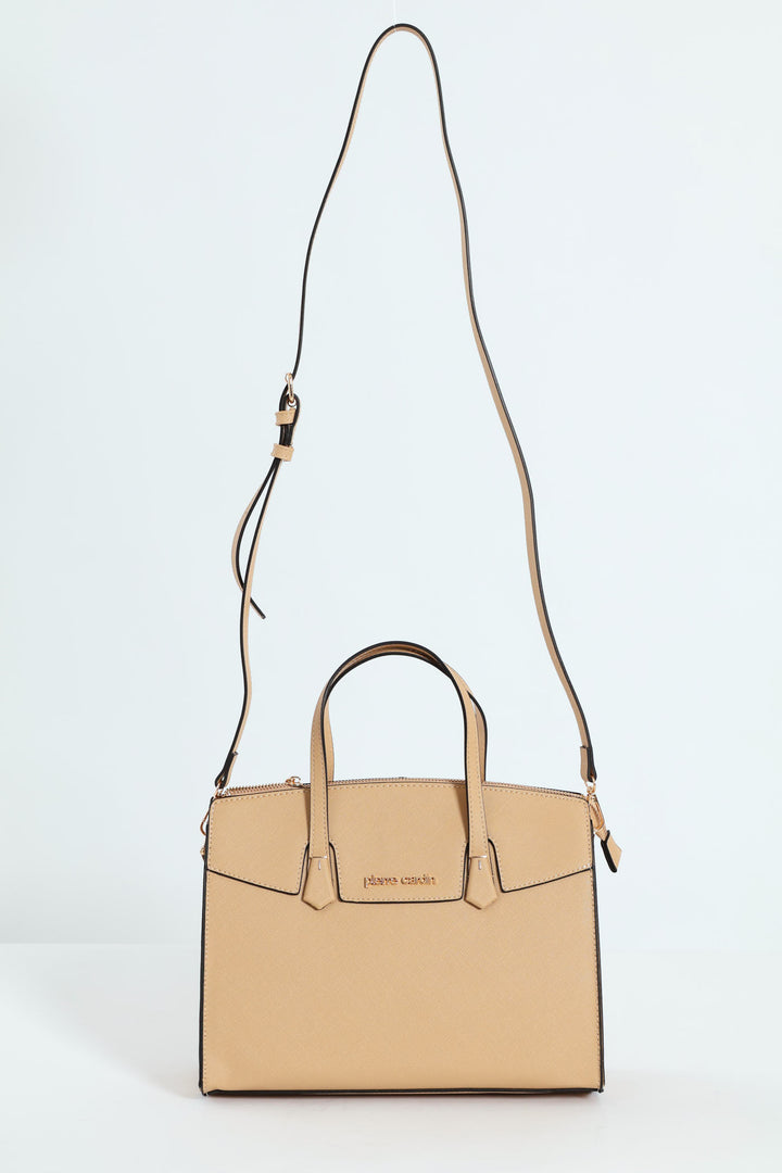 Vivian Structured Satchel - Beige