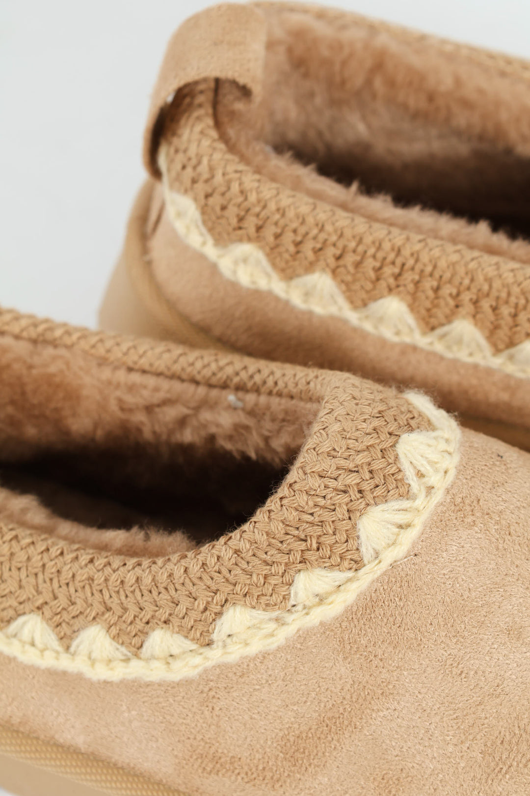 Embroidered Flatform Mule Slipper - Stone