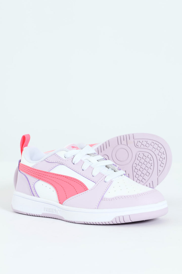 Pre-Girls Puma Rebound V6 Low Sneaker - Lilac
