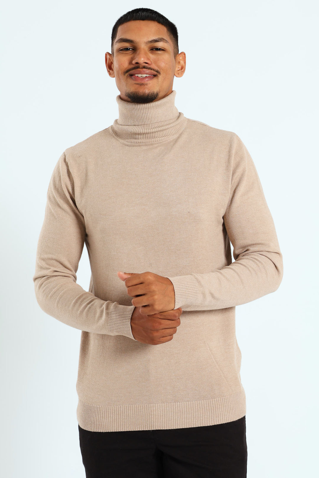 Basic Poloneck Knitwear - Stone