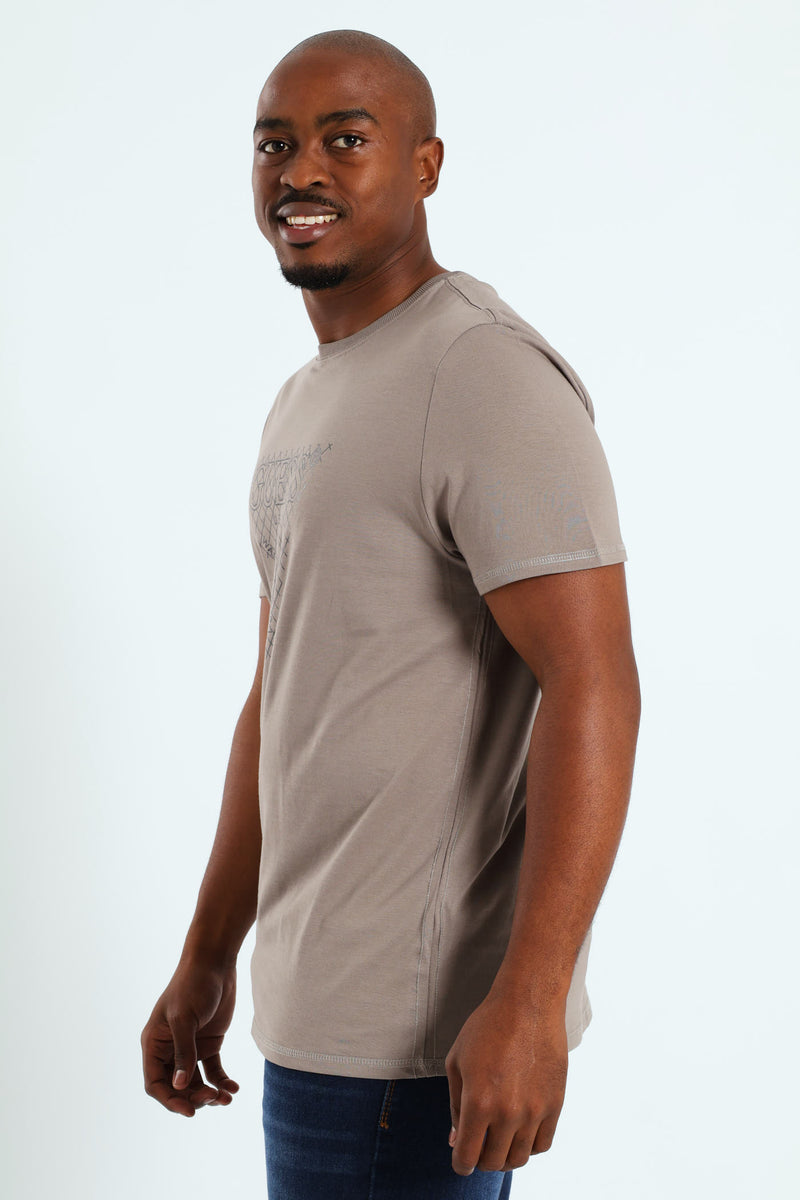 Triangle Grid Tee - Grey