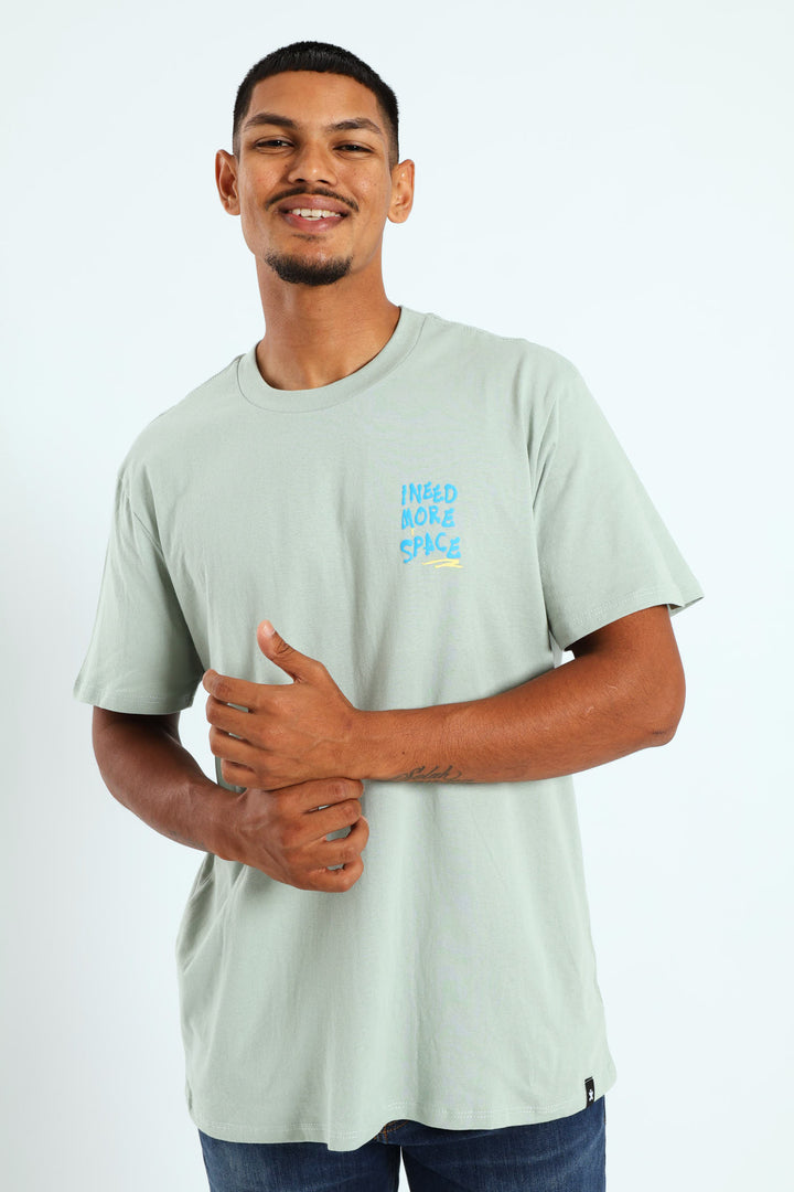 Slate Slogan Printed Tee - Slate