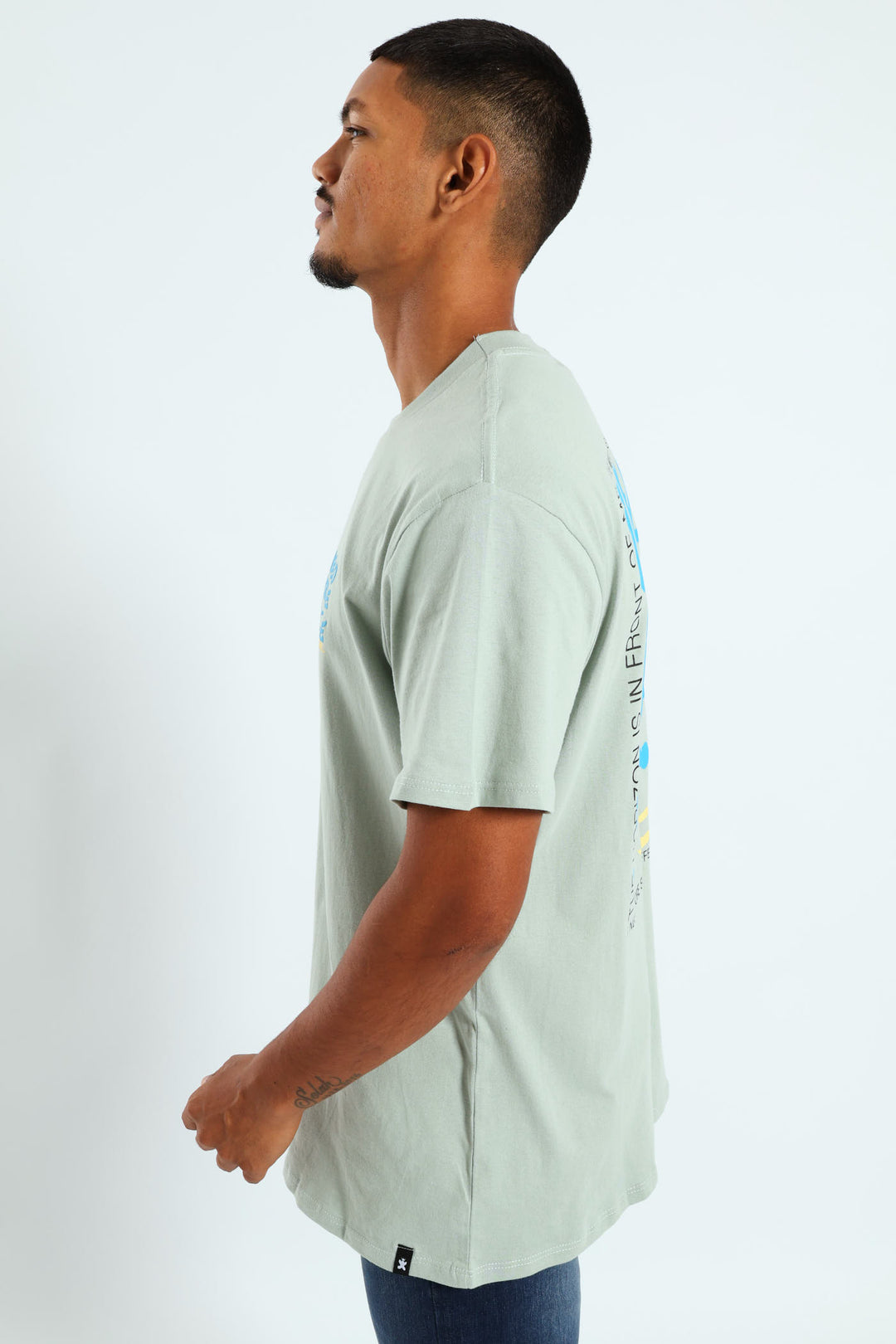 Slate Slogan Printed Tee - Slate