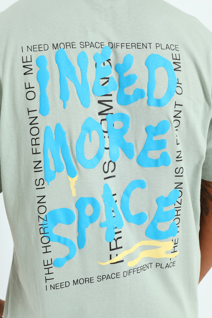 Slate Slogan Printed Tee - Slate