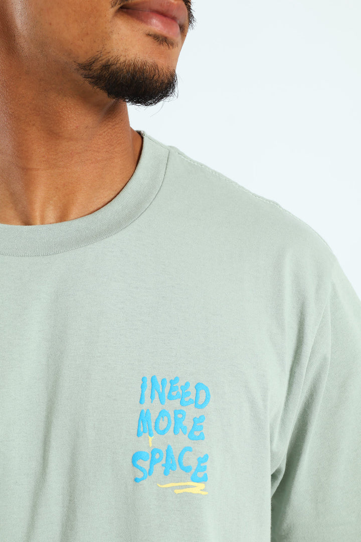 Slate Slogan Printed Tee - Slate