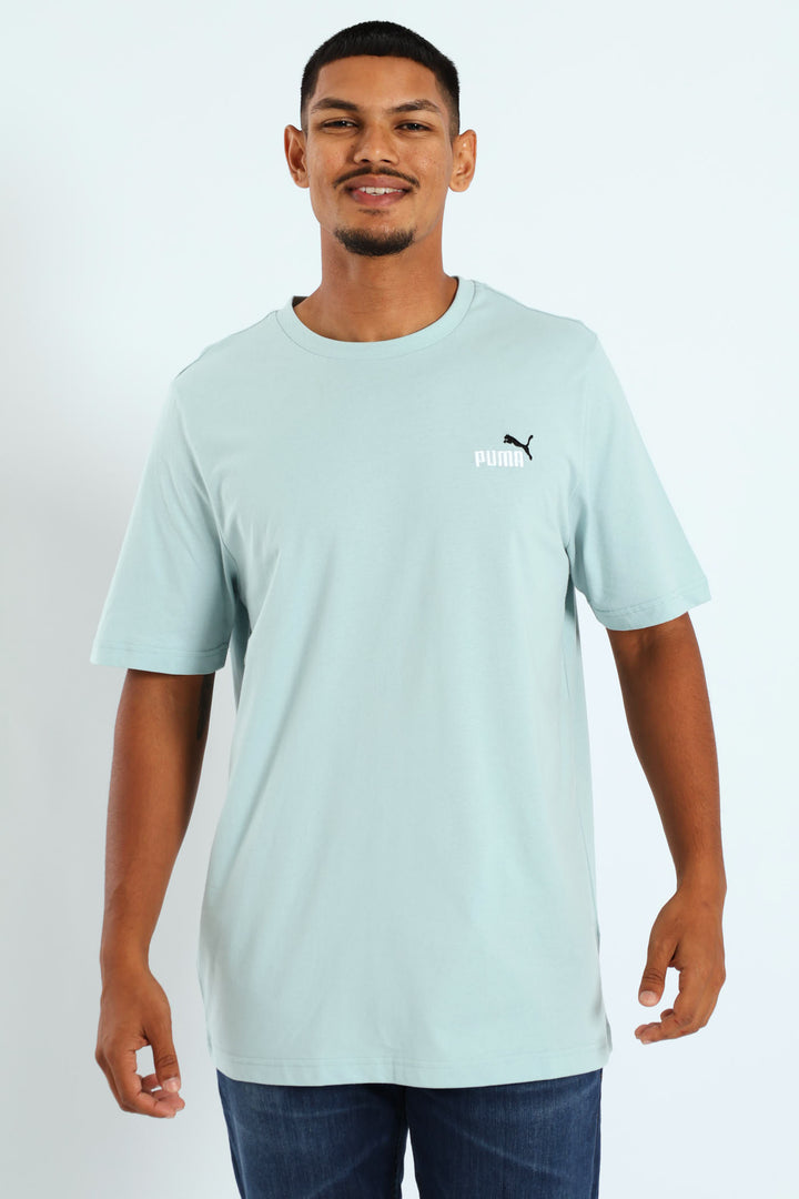 Two Colour Small No.1 Logo Tee - Light Turquoise