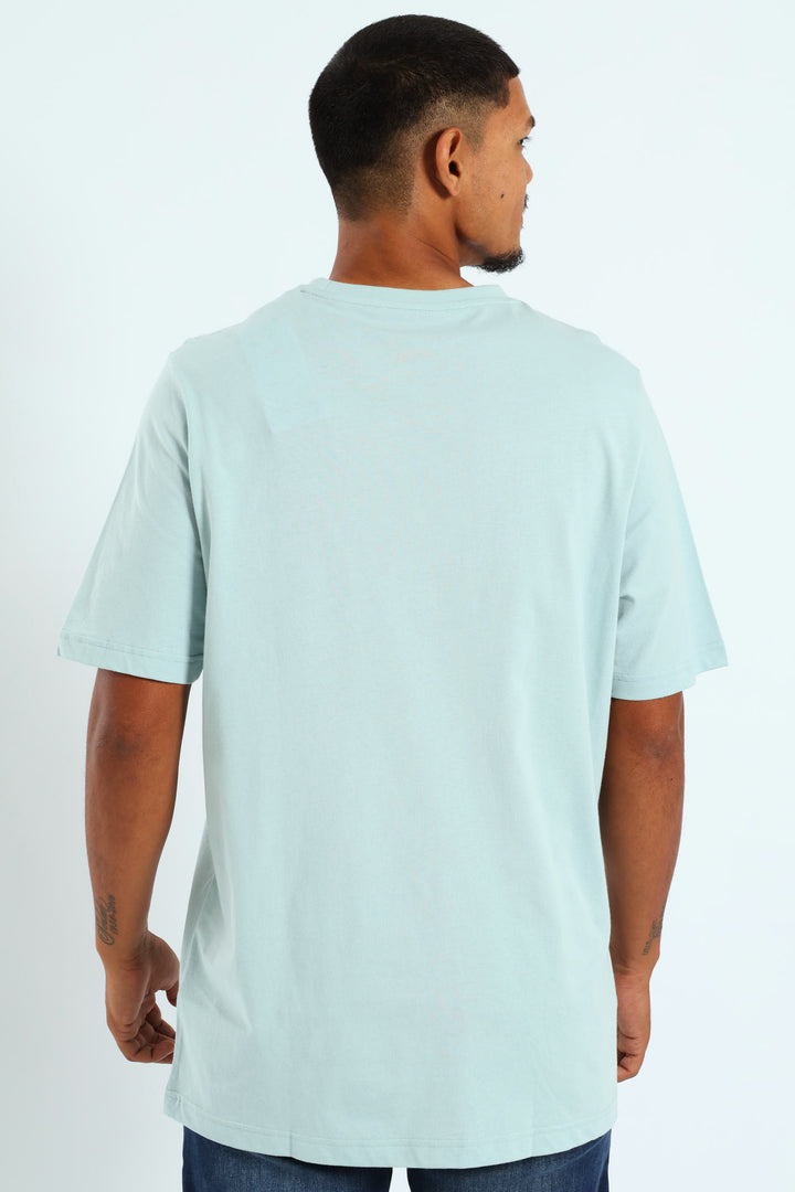 Two Colour Small No.1 Logo Tee - Light Turquoise