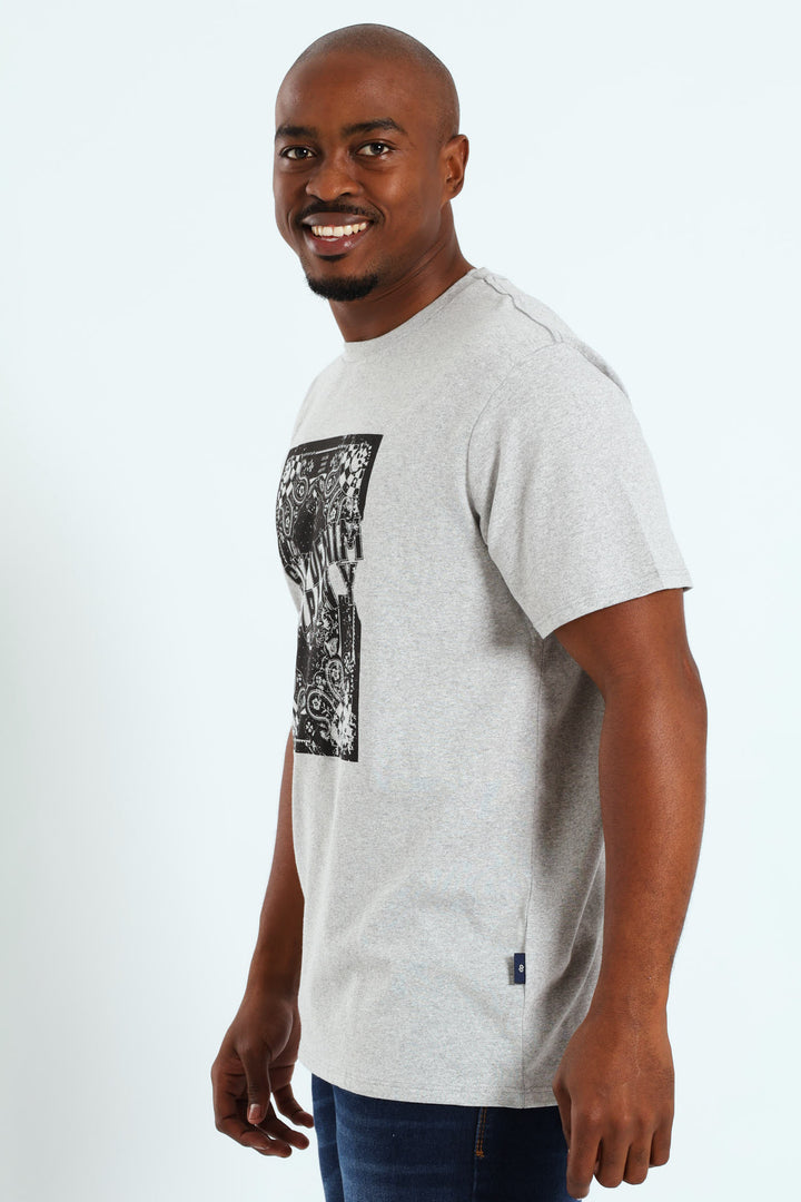 Antique Paisley Tee - Grey Melange